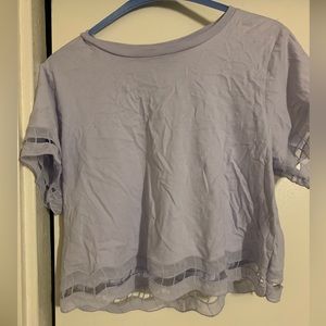 Topshop lilac lavender lace hem top